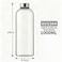 BPA-Free Borosilicate Glass Bottle with Stainless Steel Lid, 1000 ml Pack of 6 pcs