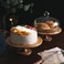 Wooden Cake Stand with Clear Glass Dome, Dia: 27 cm