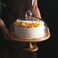 Wooden Cake Stand with Clear Glass Dome, Dia: 29 cm