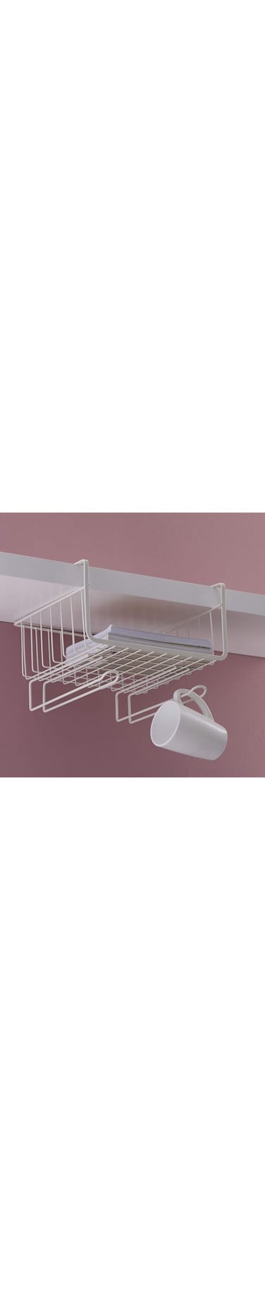 Home Box Maisan Over The Shelf Holder Basket With Mug Hooks