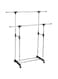 Dubai Gallery Clothes Double Pole Portable Rack Hanger Extendable Rolling Garments Silver 100 X 50 X 5Cm