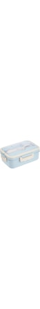 Shallow Kids Wheat Straw LunchBox With Spoon &amp; Fork- Blue