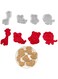 JSA 8 pcs Wild Animals Including Giraffe Tiger Panda and Lion Cookie Cutter Fondant Cutter and Imprint (Giraffe Tiger Panda and Lion)