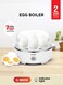 Egg Boiler Steamer Cooker OMEB7043, 360W Cooks 7 Eggs Poacher, 3 Cooking Stages, Automatic Power Off, Indicator Light, Stainless Steel Heating and Steaming Plate, Comes with Measuring Cups, Over Heating Protection