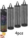 Plastic Reusable Grocery Bag Holder for Plastic Bags, Black Mesh Hanging Storage Trash Organizer for Home Kitchen Pantry
