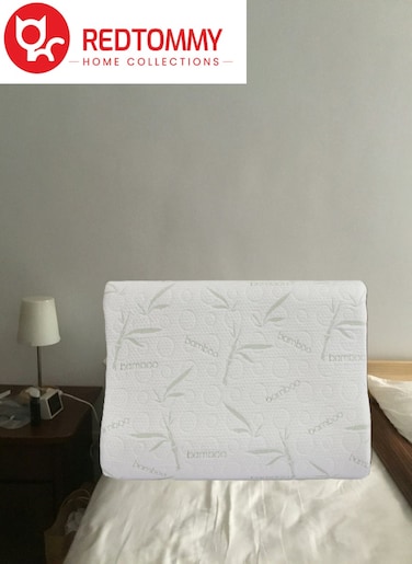 Bamboo Contour Memory Foam Pillow (Provides support and alignment for your head and neck) - 60x40x10/12cm