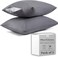 MUSA Premium Cotton Pillow Protectors - Set of 2 Zippered Pillow Covers (Grey, 50 x 90cm)