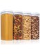 Airtight Food Storage Containers Set with Lock Lids, Set of 6, Pantry Organization Plastic Storage Jar Storage Tank for Cereal, Coffee, Sugar - Moisture Proof, BPA Free &amp; Stackable Design (XL:1800ML*4PC)