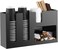 6 Compartment Coffee Condiment and Cup Storage Organizer - Black
