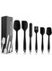 EKKONG Silicone Spatula Set - 6 Piece Non-Stick Rubber Spatula Set with Stainless Steel Core - Heat-Resistant Spatula Kitchen Utensils Set for Cooking, Baking and Mixing - Black