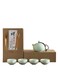 5-piece teacup and teapot ceramic creative gift box set, suitable for outdoor and camping, light green