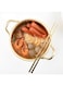 Korean Ramen Noodles Pot Breakfast Cooking Soup Pot Golden Noodle Pot Aluminum Soup Pot with Lid Milk Egg Ramen Pot Cookware(18CM)