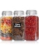 ComSaf Airtight Glass Canister Set of 3 with Lids 78oz Food Storage Jar Square - Storage Container with Clear Preserving Seal Wire Clip Fastening for Kitchen Canning Cereal,Pasta,Sugar,Beans,Spice