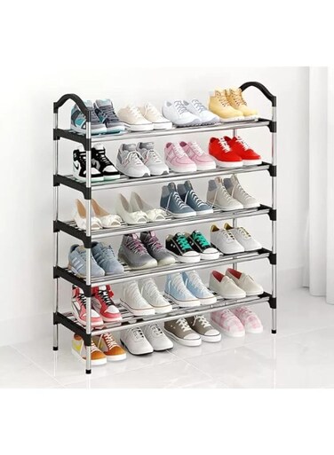 MISBAH Shoe Rack, 5-Tier Shoe Organizer, Hold up to 18 Pairs of Shoes [BLACK]