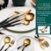 MAAC Home Regal Black and Gold Silverware Selection - Set of 4 Luxurious Elegant Durable and Classic Premium Design Cutlery Set Perfect for everyday use, and get together, restaurant, banquet