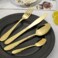 MAAC Home Regal Gold Cutlery for Grand Occasions - Set of 16 Luxurious Elegant Durable and Classic Premium Design Cutlery Set Perfect for everyday use, and get together, restaurant, banquet