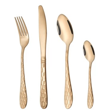 MAAC Home Elegant Rose Gold Cutlery Set for Special Celebrations - Set of 32 Luxurious Elegant Durable Classic Premium Design Cutlery Set Perfect for everyday use, get together, restaurant
