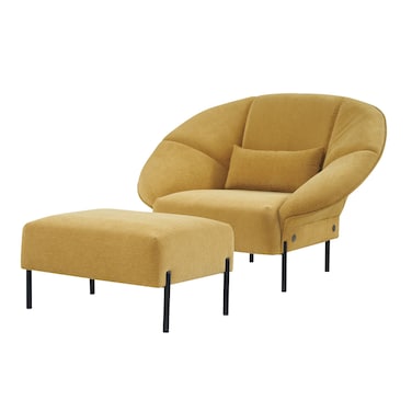 MAAC Home Chiba - كرسي منجد من القماش - مجموعة من الكرسي القماشي وكرسي مسلح بغرفة معيشة عثمانية معنقدة مع مقعد ناعم ومساند للذراعين للجلوس الداخلي