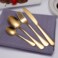 MAAC Home Shimmering Gold Cutlery for Fine Dining - Set of 4 Luxurious Elegant Durable and Classic Premium Design Cutlery Set Perfect for everyday use, and get together, restaurant, banquet