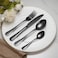 MAAC Home Bold Black Cutlery Set for Contemporary Flair - Set of 16 Luxurious Elegant Durable and Classic Premium Design Cutlery Set Perfect for everyday use, and get together, restaurant, banquet