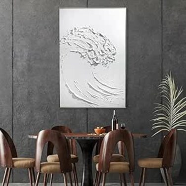 MAAC Home Epic Tidal Wave Relief Artwork Abstract Canvas Wall Art - Modern Decorative Wall D&eacute;cor for Living Room Bedroom Home Decorations