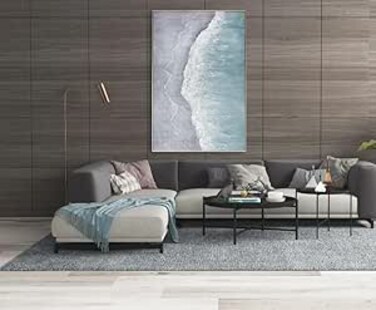 MAAC Home Coastal Breeze Vertical Seaside Painting Abstract Canvas Wall Art - Modern Decorative Wall D&eacute;cor for Living Room Bedroom Home Decorations