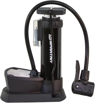 مضخة قدم صغيرة من سبارتان، مضخة هواء مدمجة للدراجات الهوائية بضغط عالٍ يصل إلى 160 رطل لكل بوصة مربعة، مزودة بدواسة قابلة للطي، رأس صمام مزدوج يناسب بريستا وشريدر، أسطوانة من الألومنيوم