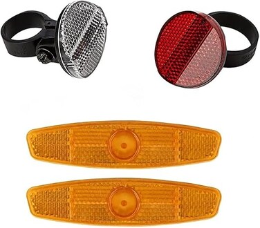 مجموعة عاكسات سبارتان لسلامة الدراجات SP-9070، مشابك عاكسة عالية الوضوح لأشعة العجلات الأمامية والخلفية، سهلة التركيب، مقاس عالمي، مصنوعة من مواد متينة، SP-9070