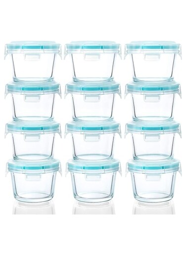 Airtight &amp; Leakproof Baby Food Containers - Baby Food Storage Pods for Effortless Mealtime - Set of 12 Round