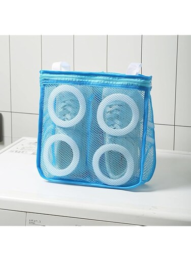 Rubik XL Sneaker Shoes Washing Machine Bag, Mesh Laundry Bag with hanging Strap &amp; Zipper (Blue)