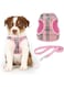 KOOLTAIL Small Dog Harness and Lead Set, Soft Mesh Plaid Puppy Harness with Safety Buckle, Adjustable &amp; Comfortable Padded Reflective Vest for Puppies and Small Breeds Dogs Walking