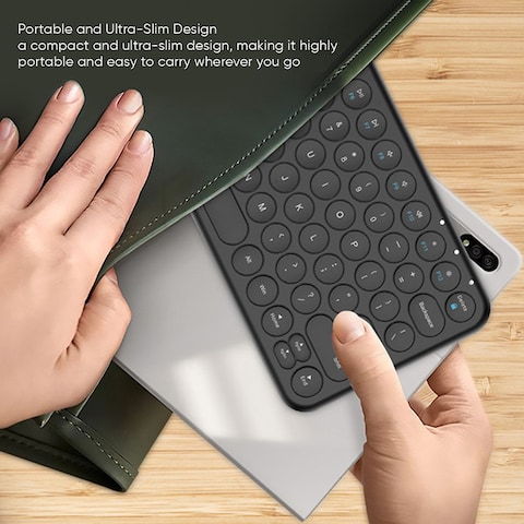 SEEKEN Mini Portable Bluetooth Keyboard - Black, Multi-Device Pairing, Premium Design, High-Quality.