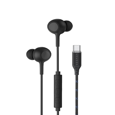 SEEKEN Type-C Stereo Wired Earphones - Black, High-Resolution Audio, Long Battery Life, Premium Design, High-Quality.