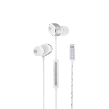 SEEKEN Wired Stereo Earphone with iOS Connector - White, High-Resolution Audio, Long Battery Life, Premium Design, High-Quality.