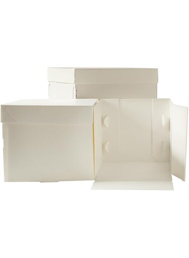 Decora, 0339401 Microwave Cardboard Candy Box with Lid 30.5 x 30.5 x 30 cm for Transport and Storage of Decorated Cakes Individually Wrapped Patented Product Made in