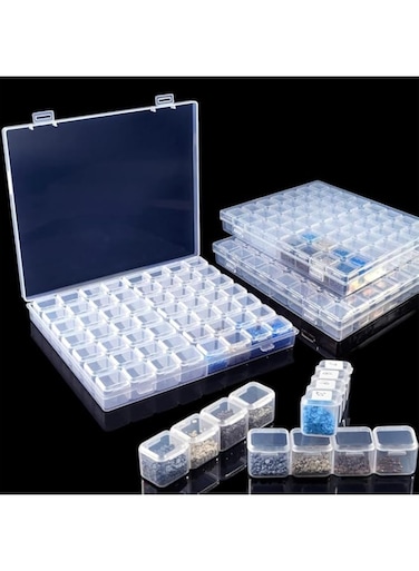 SWIUKPHE Diamond Painting Bead Storage Containers, 56 Grids Diamond Painting Boxes Plastic Organizer, Diamond Art Bead Box Organizer, Bead Organizer, Embroidery Storage, Diamond Painting Accessories