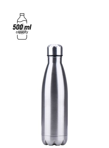 Insulated Water Bottle Silver 500ml