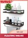 Floating Shelves For Wall,Set of 2 Bathroom Shelf Wall Mounted for Bedroom,Kitchen,Living Room Decor,Wood White Finish,16.6 Inch,Brown