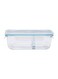 Boro Pro Rectangular Divided Food Storage Container With Lid Blue/Clear 1050ml