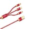 SEEKEN LIGHTING CABLE 3 IN 1- RED   Fast Charging   Braided Cable   Anti Bending   Premium Design   High-Quality.