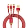 SEEKEN LIGHTING CABLE 3 IN 1- RED   Fast Charging   Braided Cable   Anti Bending   Premium Design   High-Quality.