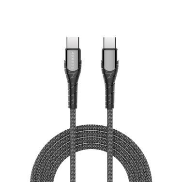 SEEKEN PD Type C Cable For Mobiles &amp; all Devices - Black   Fast Charging   Braided Cable   Anti Bending   Premium Design   High-Quality.