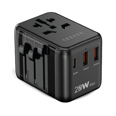 SEEKEN 20W GAN Travel Adapter - Black   Multi-Device Charging   Portable Charger   Wall Charger   Premium Design   High Quality.