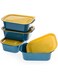 Yubiso 3pcs plastic storage with lid - 20cm x 15cm x 100cm Yellow - Pack of 2