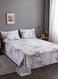 Home 3 Pieces Flat Bedsheet 230*250cm. 2 Pillow cases - 50*75cm, White Marble Design.