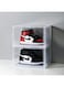 Shoe Box Premium Shoe Box 2 Pack - Side Open with Magnetic door, Transparent, Plastic Storage Box (2 Pack Side Open, Clear)