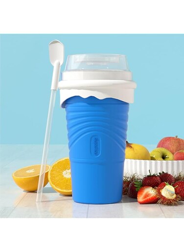 KASTWAVE Slushy Maker Cup, DIY Frozen Magic Slushy Cup, Double Layers Silica Smoothie Pinch Ice Cup, Quick Cooling Cup Homemade Milk Shake Ice Cream Maker