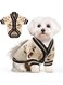 XGDMEIL Small Dog Sweaters Cute Bear Knitted Dog Clothes for Small Medium Dogs Soft Pet Puppy Cat Knitting Outfits Fall Winter Warm Boy Girl Dog Knitwear Coat Apparel (Beige,M)