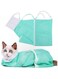 ZELLYA Cat Bathing Bag, Breathable Cat Bathing and Grooming Wash Bag, Adjustable Multifunctional Bag for Cat Restraint Washing Bathing, Nail Trimming Injection, Medicine Taking, Grooming (Green)