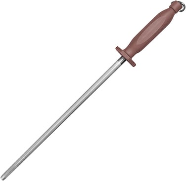 Master 12 Inch Stainless Steel Sharpening Steel (Brown)   Professional Honing Rod, KMK061